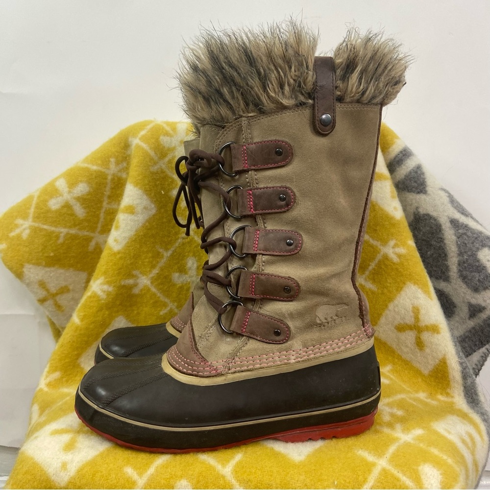 SOREL NL 1540-254 Joan of Arctic Size 9 Taupe Suede Tall Winter Boots Women's